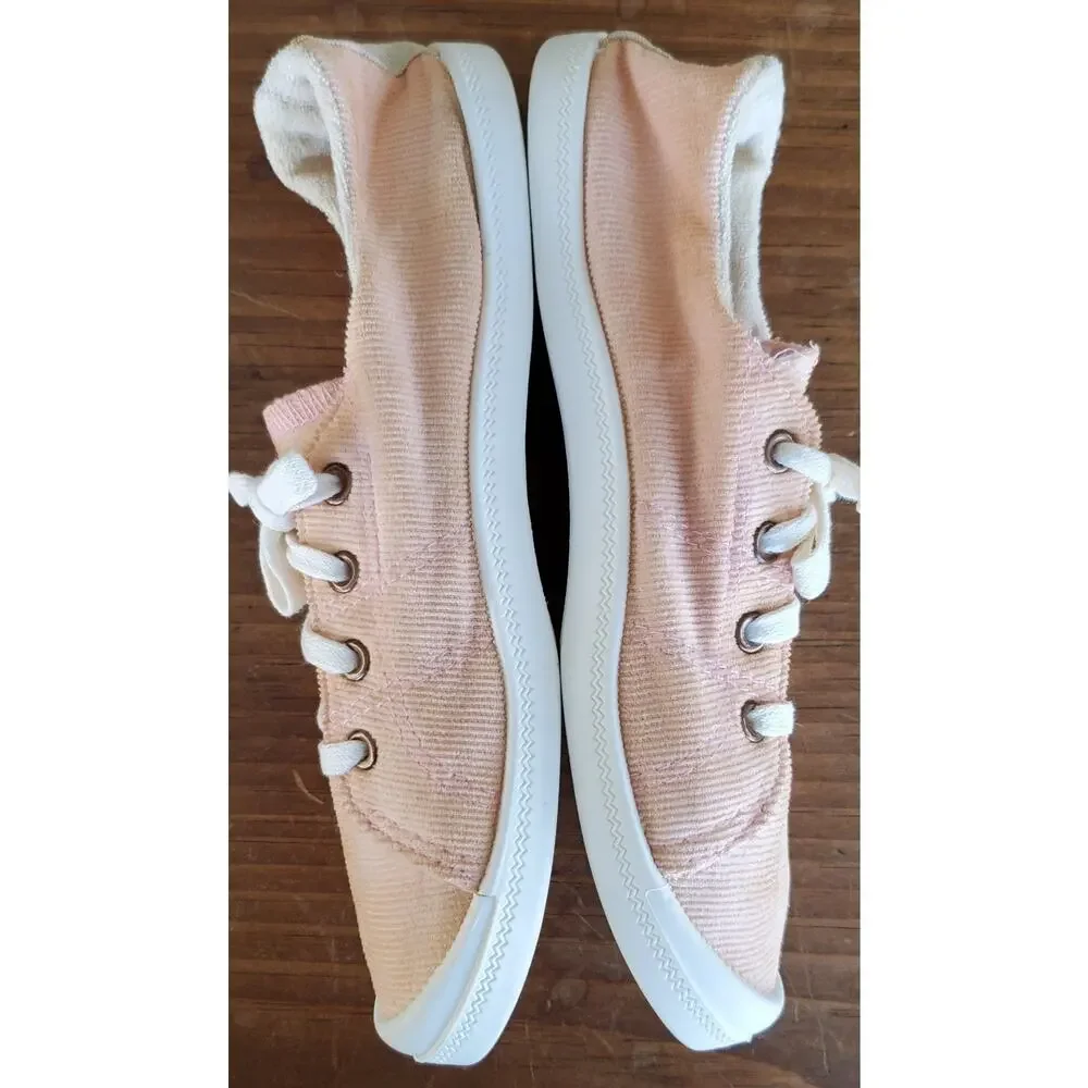 US Sports Pink Corduroy Casual Slip-on Sneakers Women's Size 6.5
